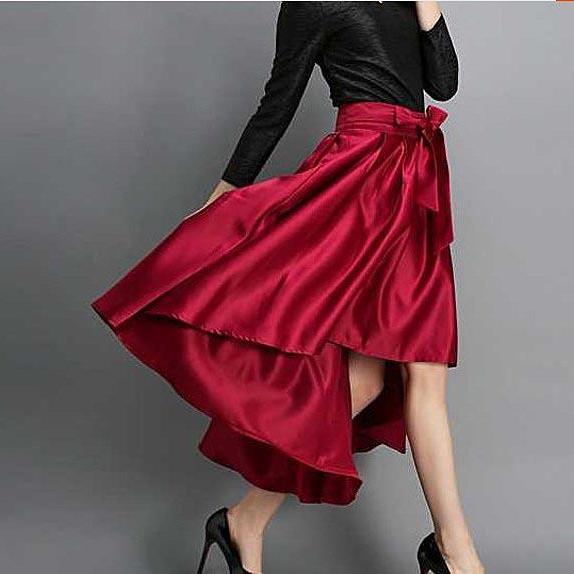 Fashion Big Pendulum Skirts,red Skirt,Smooth Silks And Satins,modern ...